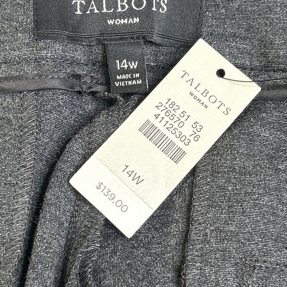 Talbots Women's Size 14W NWT Straight Leg Ponte Knit Pants Full Length Gray - Picture 5 of 8